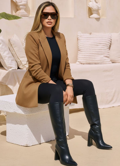 Blazer largo con solapa