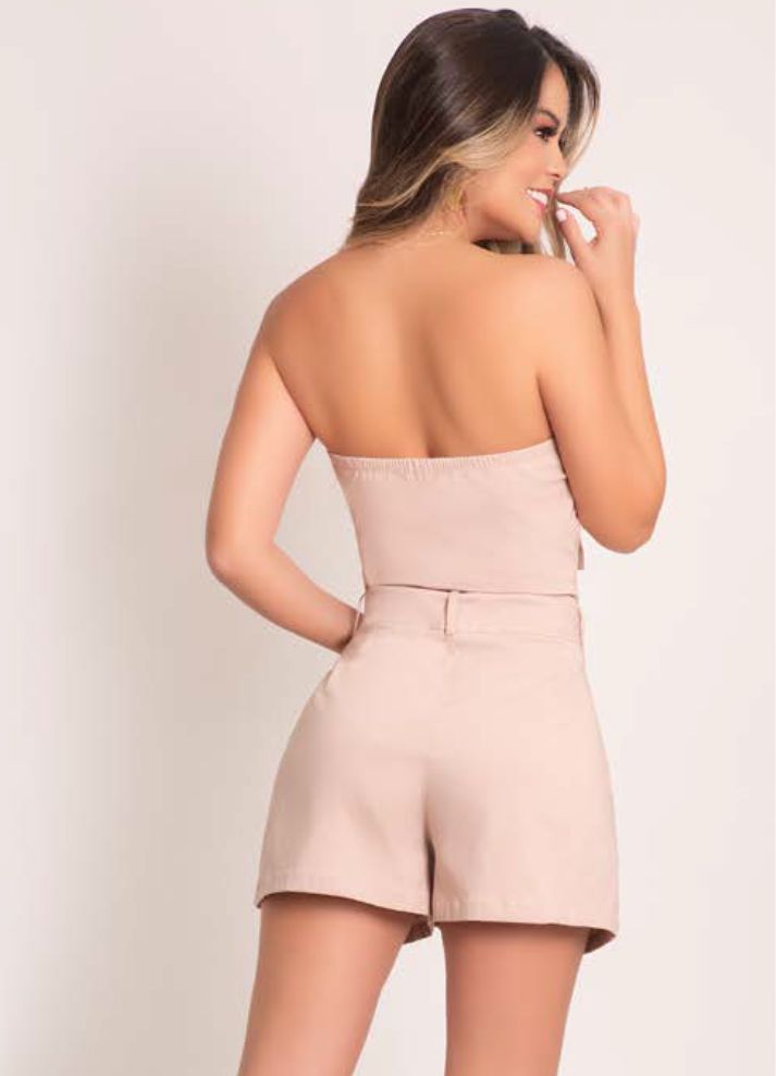 Strapless top and shorts set