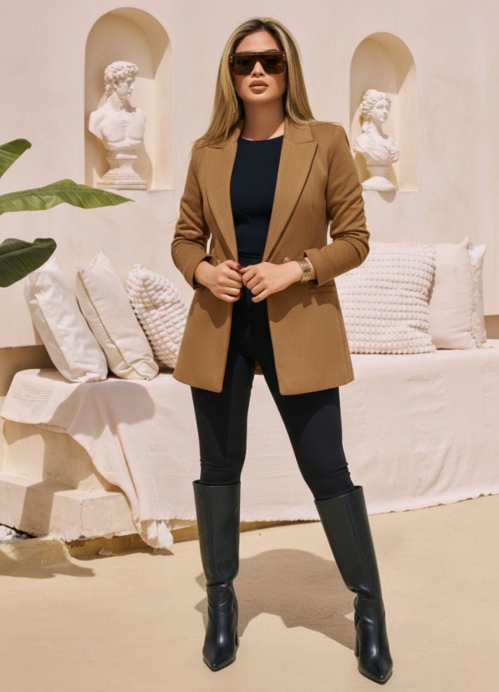 Blazer largo con solapa