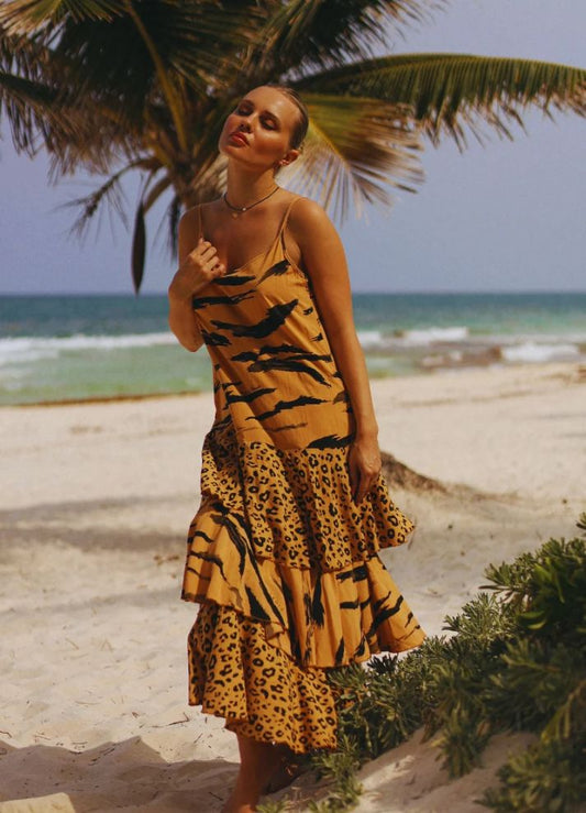 Long animal print dress