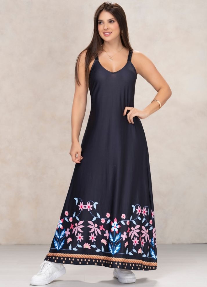 Vestido longo floral