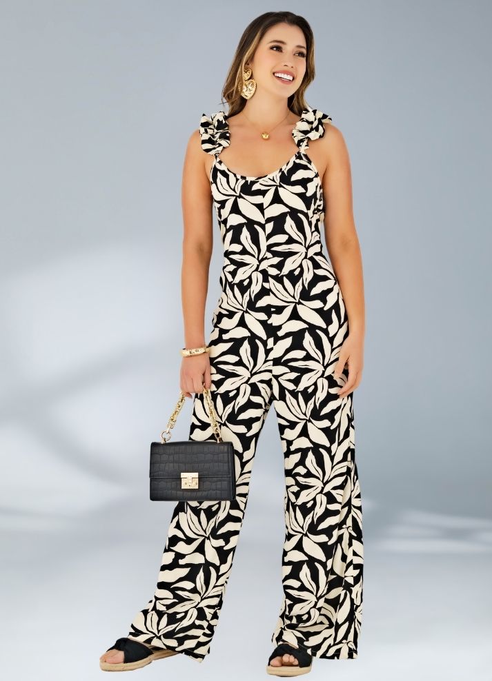 Long printed jumpsuit