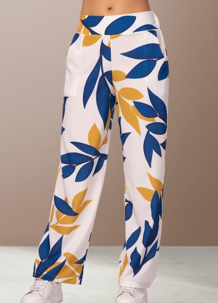 Printed wide leg trousers