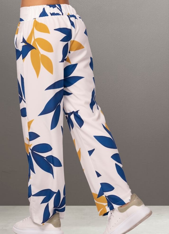 Printed wide leg trousers