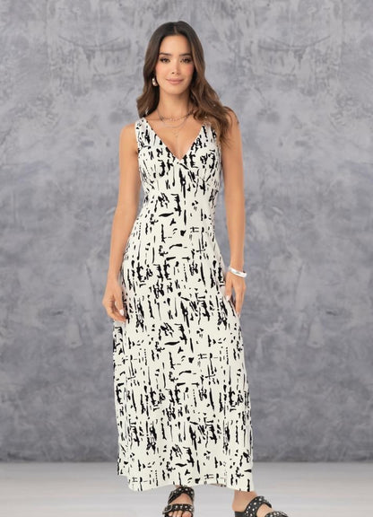 Long printed dress