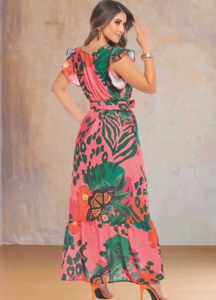 Vestido largo estampado