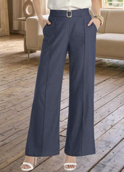 Pantalón palazzo con vena planchado