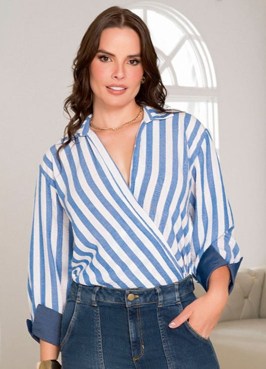 Blusa rayas manga larga
