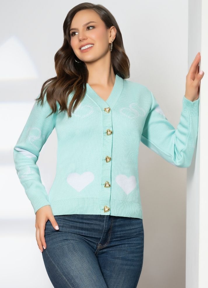 Suéter Cardigan corazones