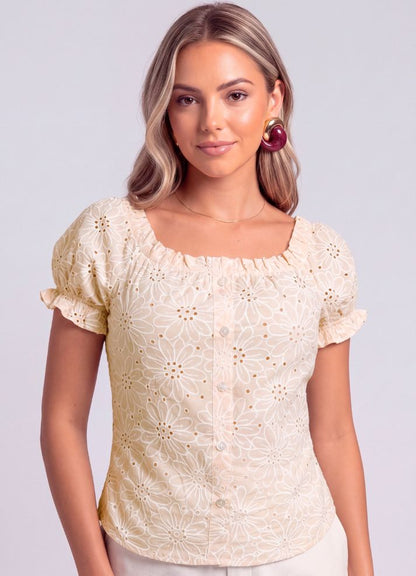 Blusa manga corta ojalillo