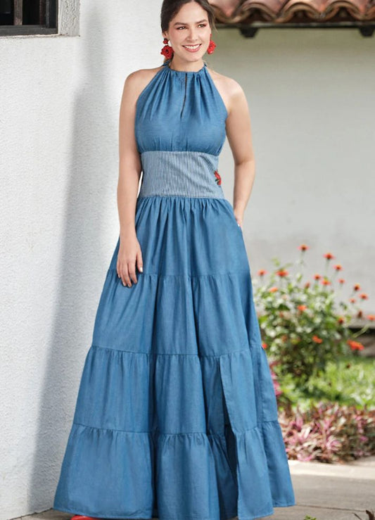 Vestido largo halter