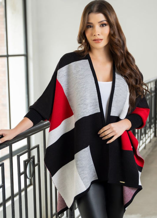 Ruana abierta con mangas