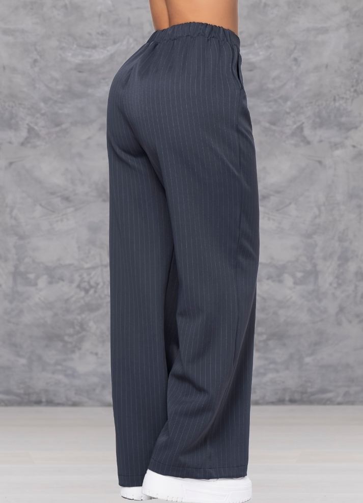 Wide leg striped trousers