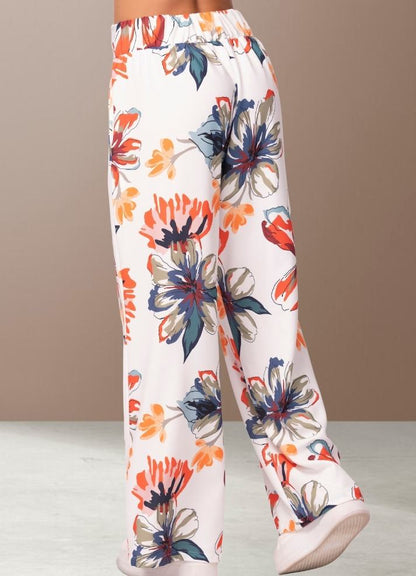 Printed wide leg trousers