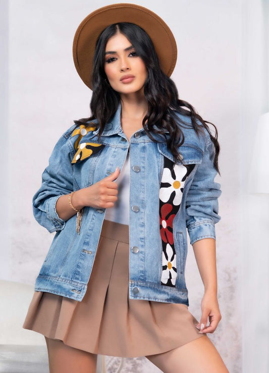 Chaqueta en denim pindado
