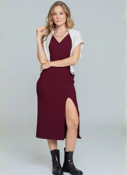 Vestido midi manga sisa