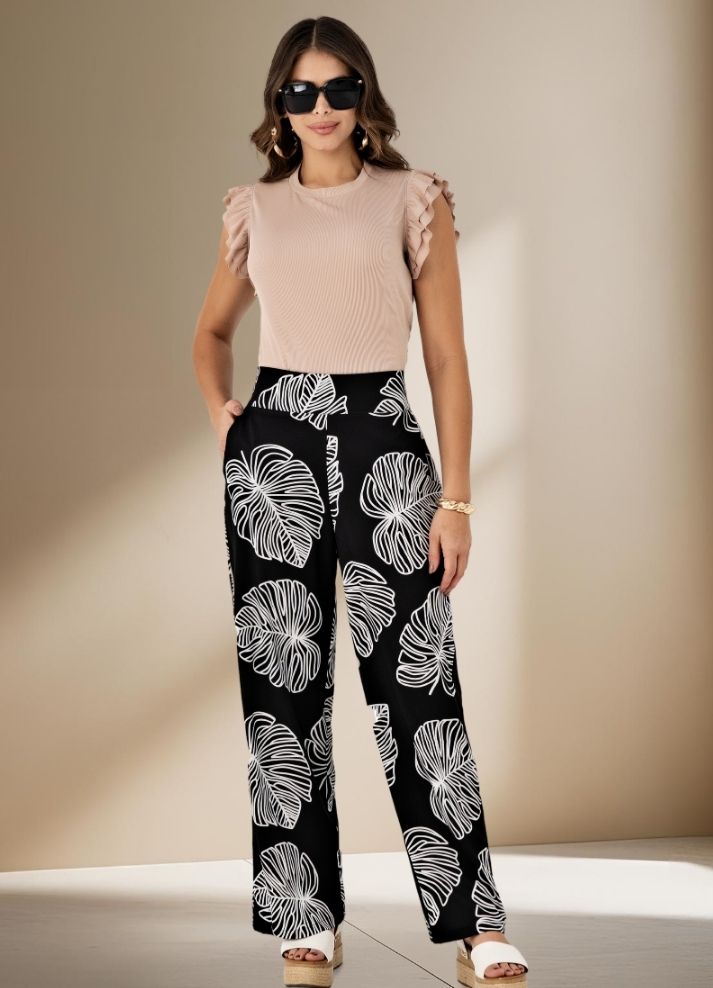 Pantalón palazzo estampado