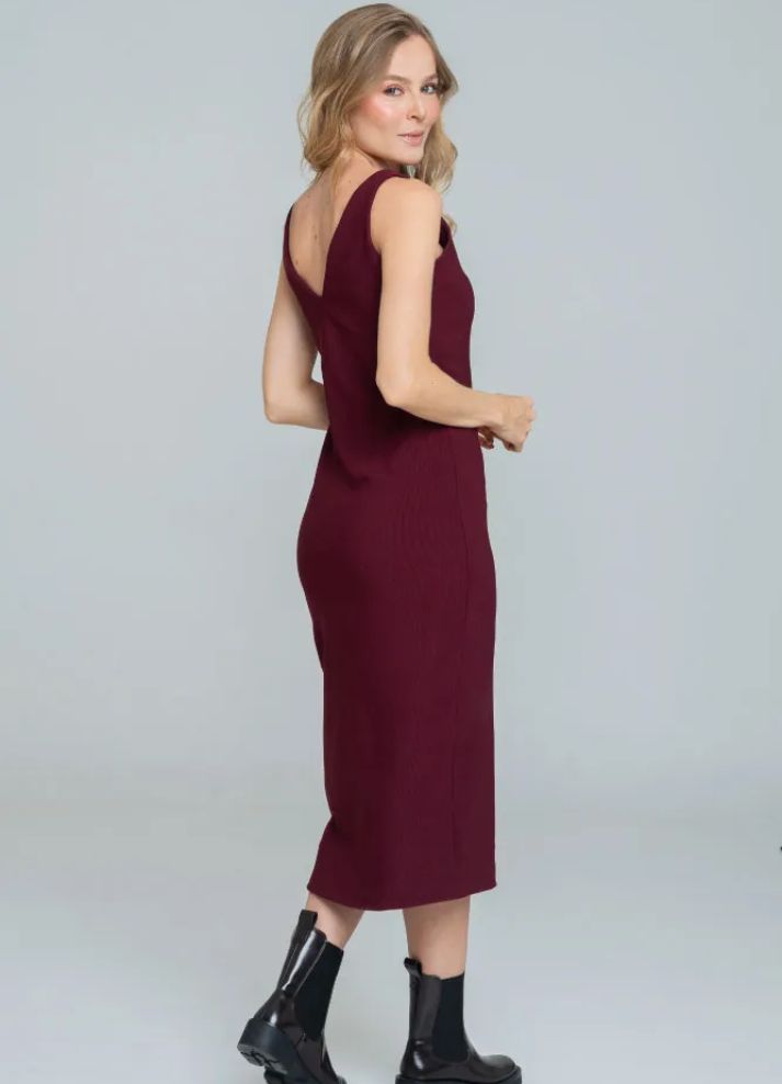 Vestido midi manga sisa