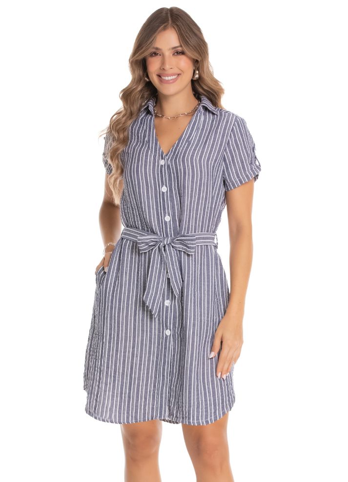 Vestido corto manga corta