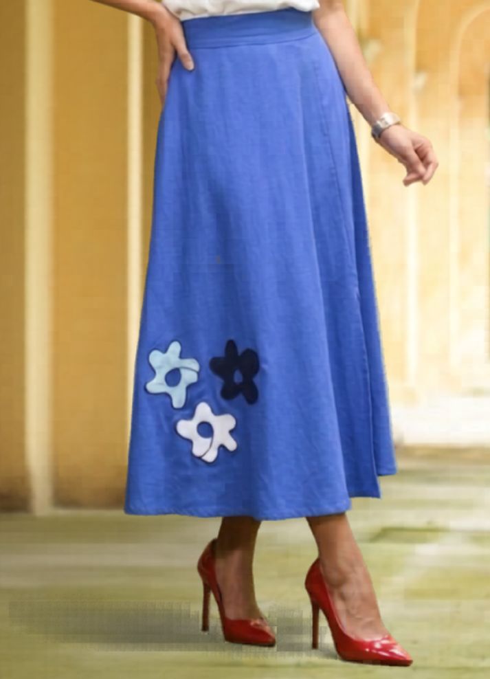 Falda en Lino con bordado artesanal
