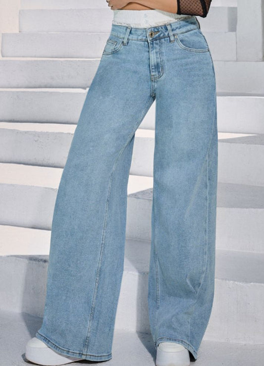 High waisted wide leg jeans