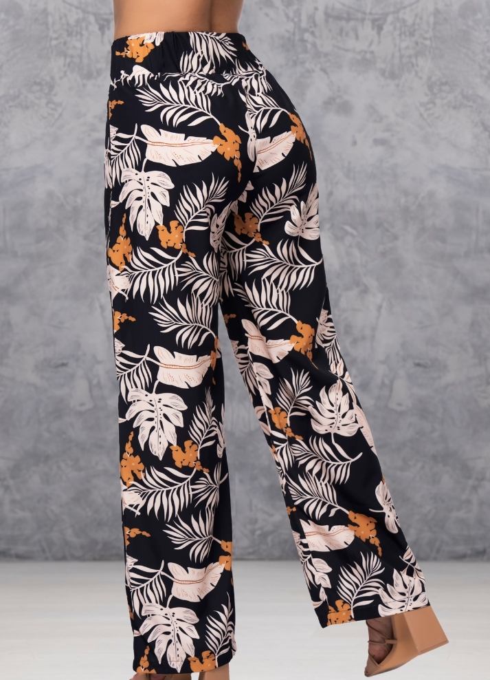 Printed wide leg trousers