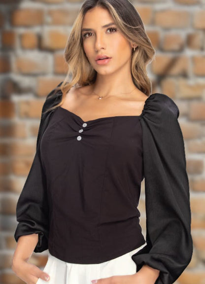 Blusa escote princesa