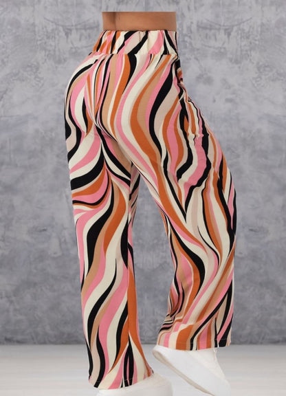 Printed wide leg trousers