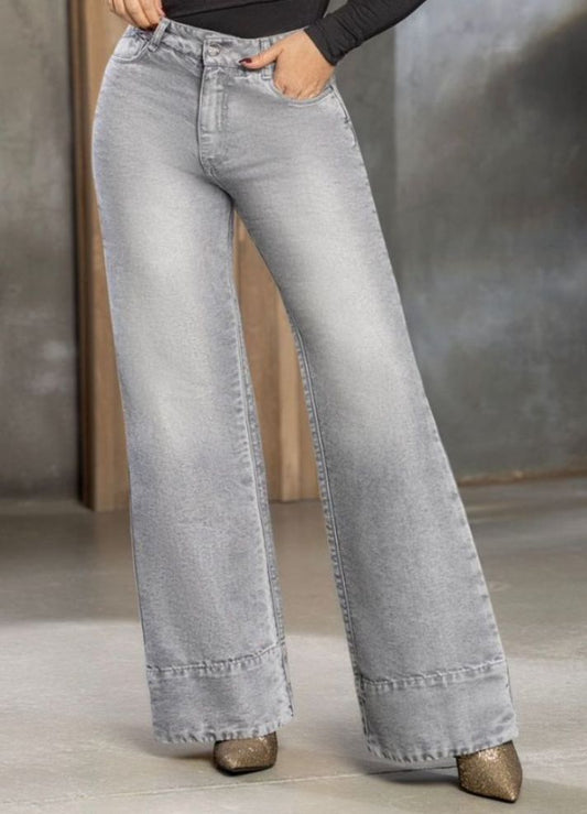 Jean palazzo escarchado leve