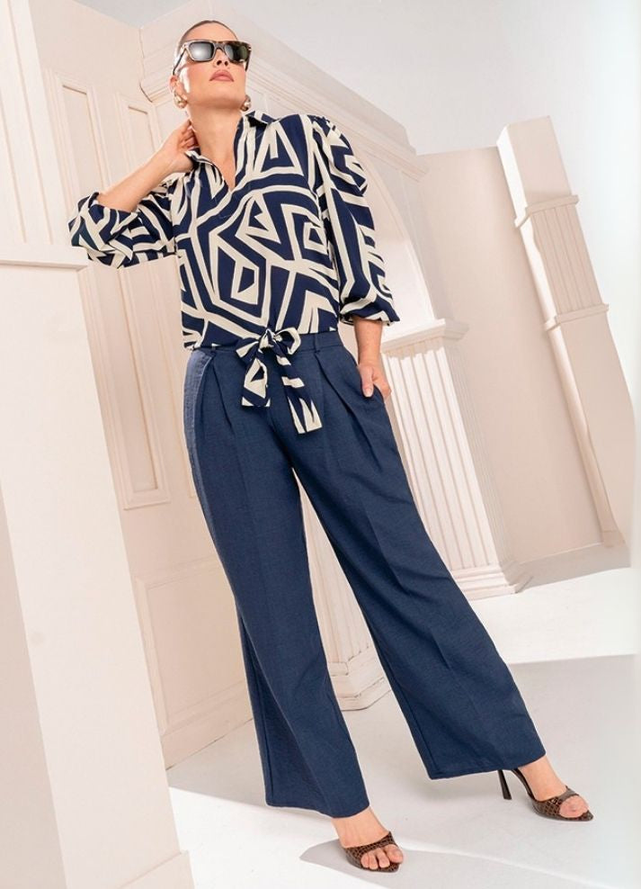 Pantalón palazzo con prenses