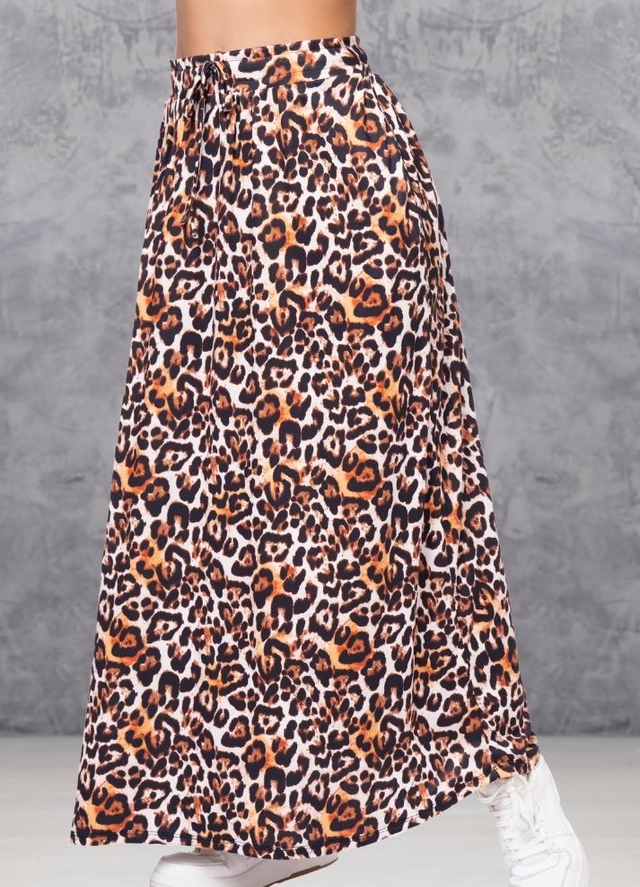 Long animal print skirt