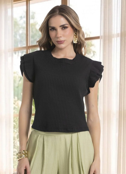Blusa manga sisa volante