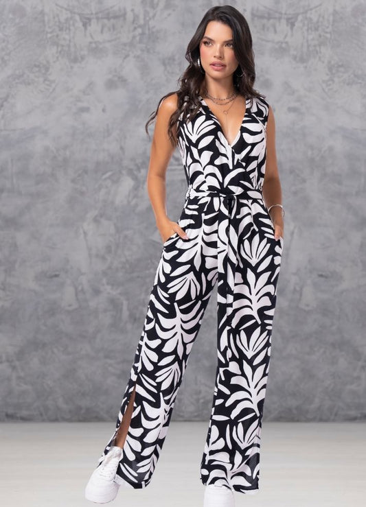 Long printed jumpsuit