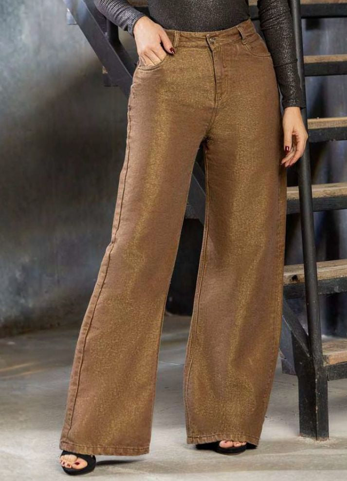 Jean wide leg escarchado