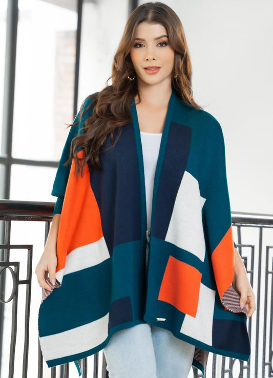 Ruana abierta con mangas