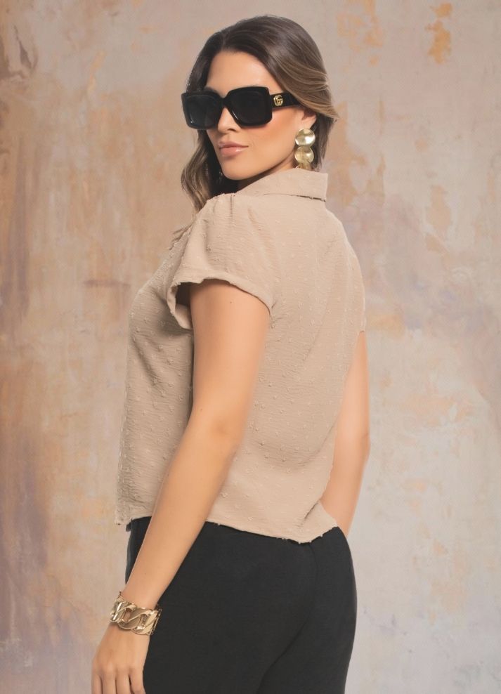 Blusa camisera manga corta