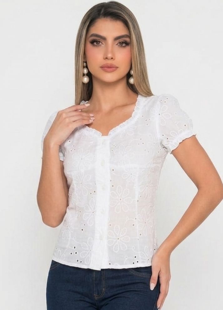 Blusa manga corta ojalillo