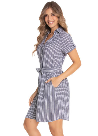 Vestido corto manga corta