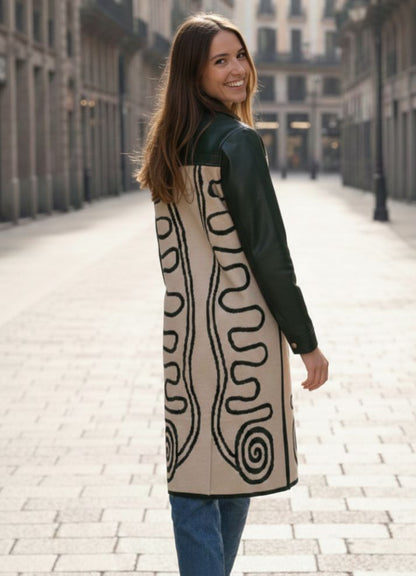 Gabán tejido y cuerotex