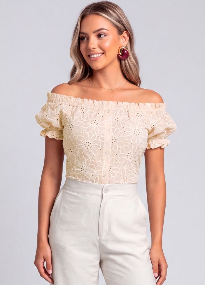 Blusa manga corta ojalillo
