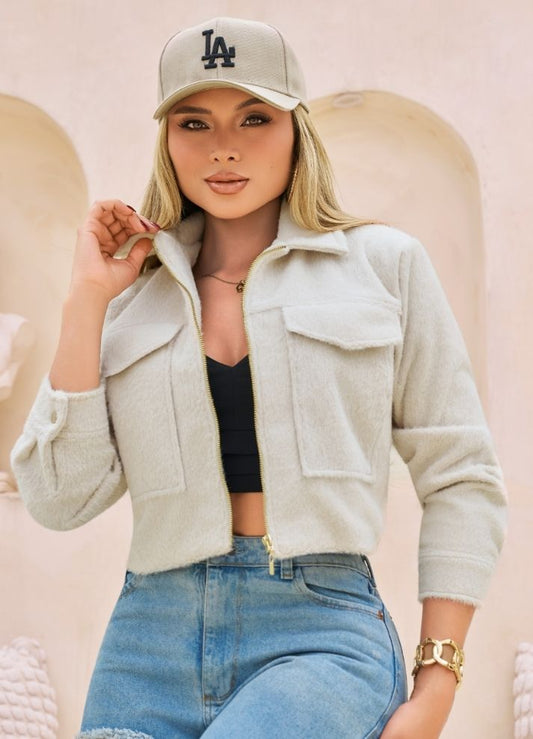 Chaqueta corta en paño