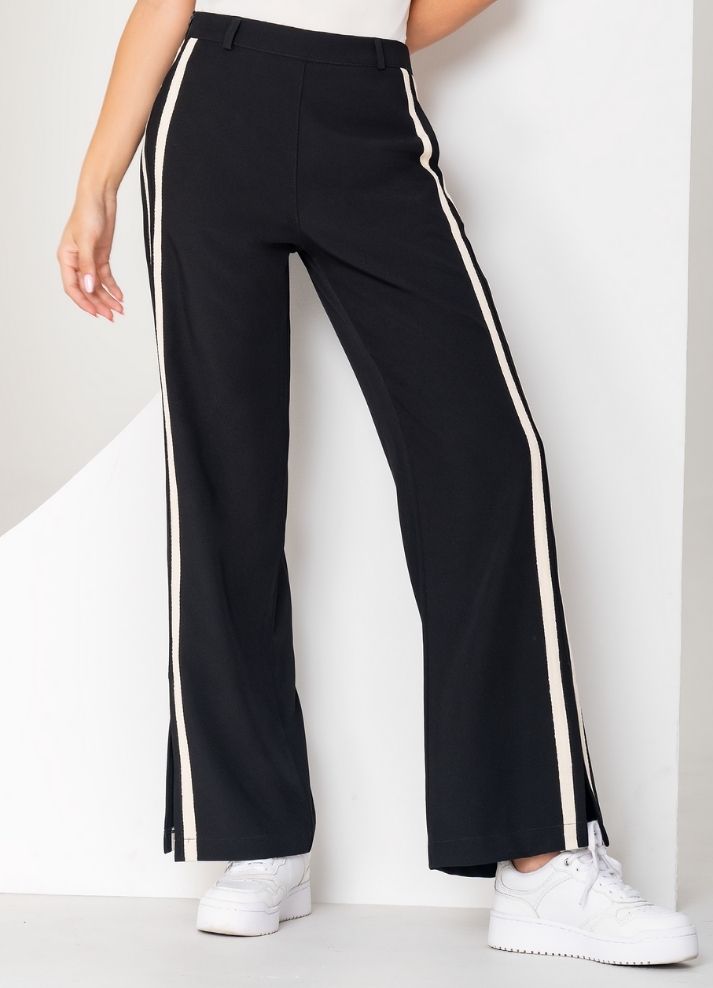 Pantalón palazzo con franjas