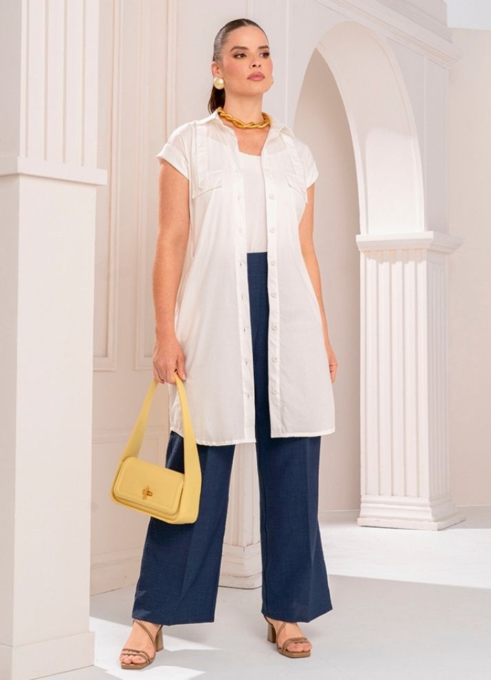 Vestido midi con botones