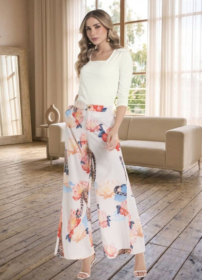 Pantalón palazzo estampado