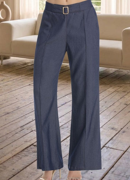 Pantalón palazzo con vena planchado