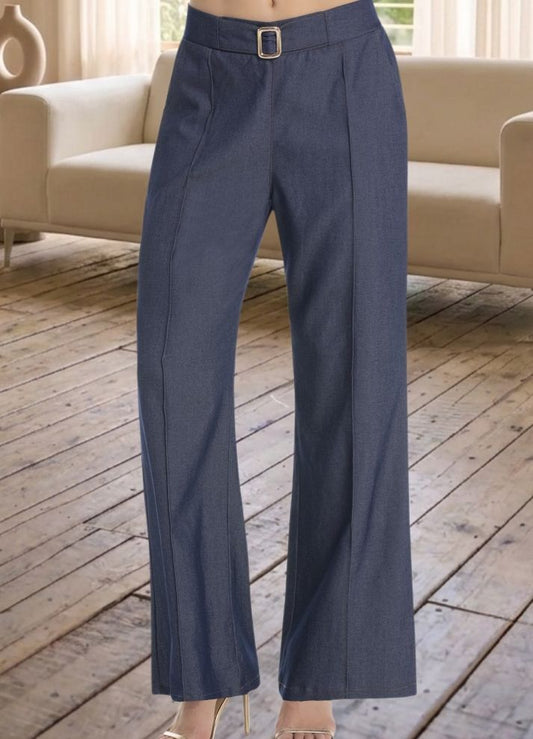 Pantalón palazzo con vena planchado