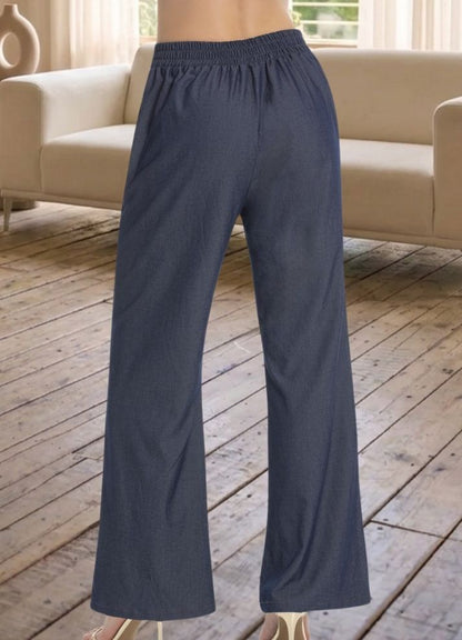 Pantalón palazzo con vena planchado