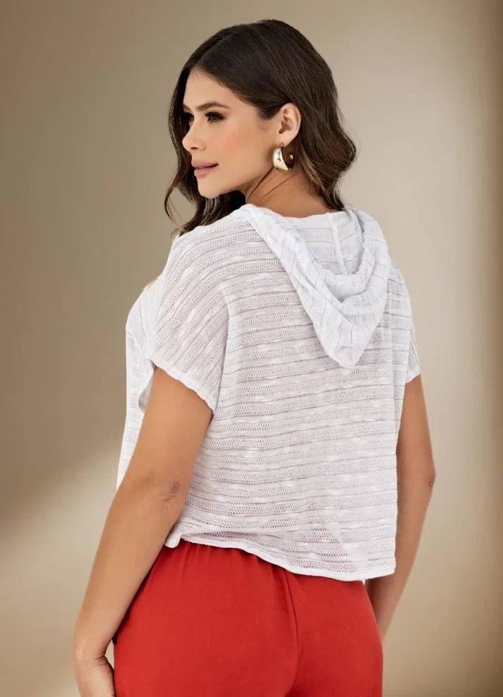 Blusa manga corta con capota - Ropa Colombiana by Victoria Herrera