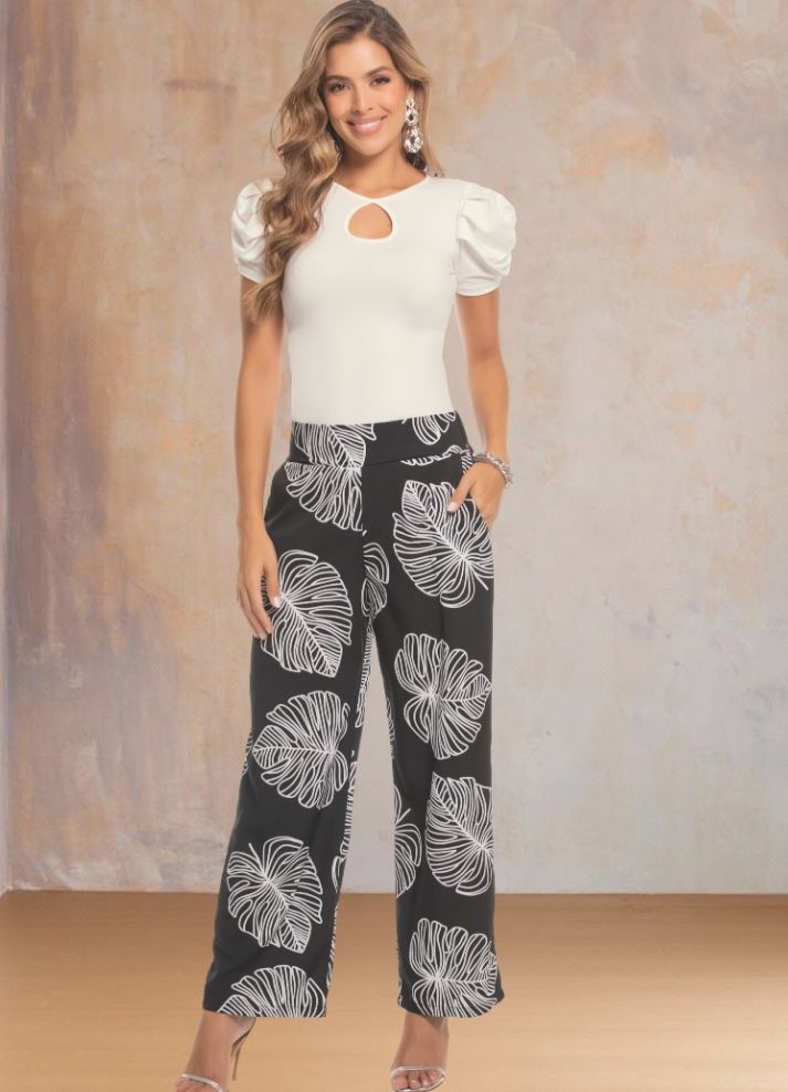 Pantalón palazzo estampado