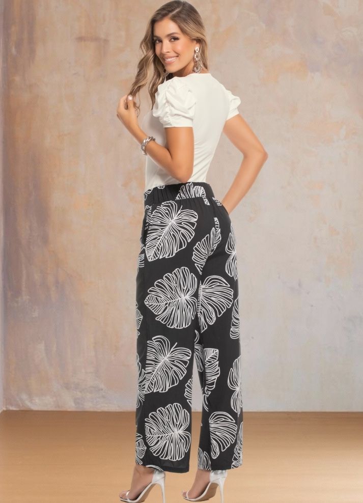 Pantalón palazzo estampado